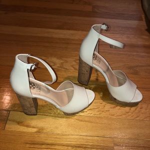 White Vince Camuto Platform Sandal